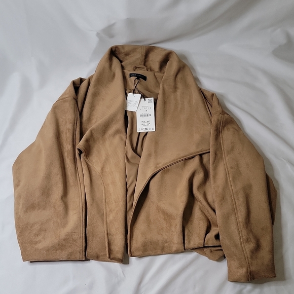 Zara Faux Suede Wrap Jacket - Picture 3 of 6